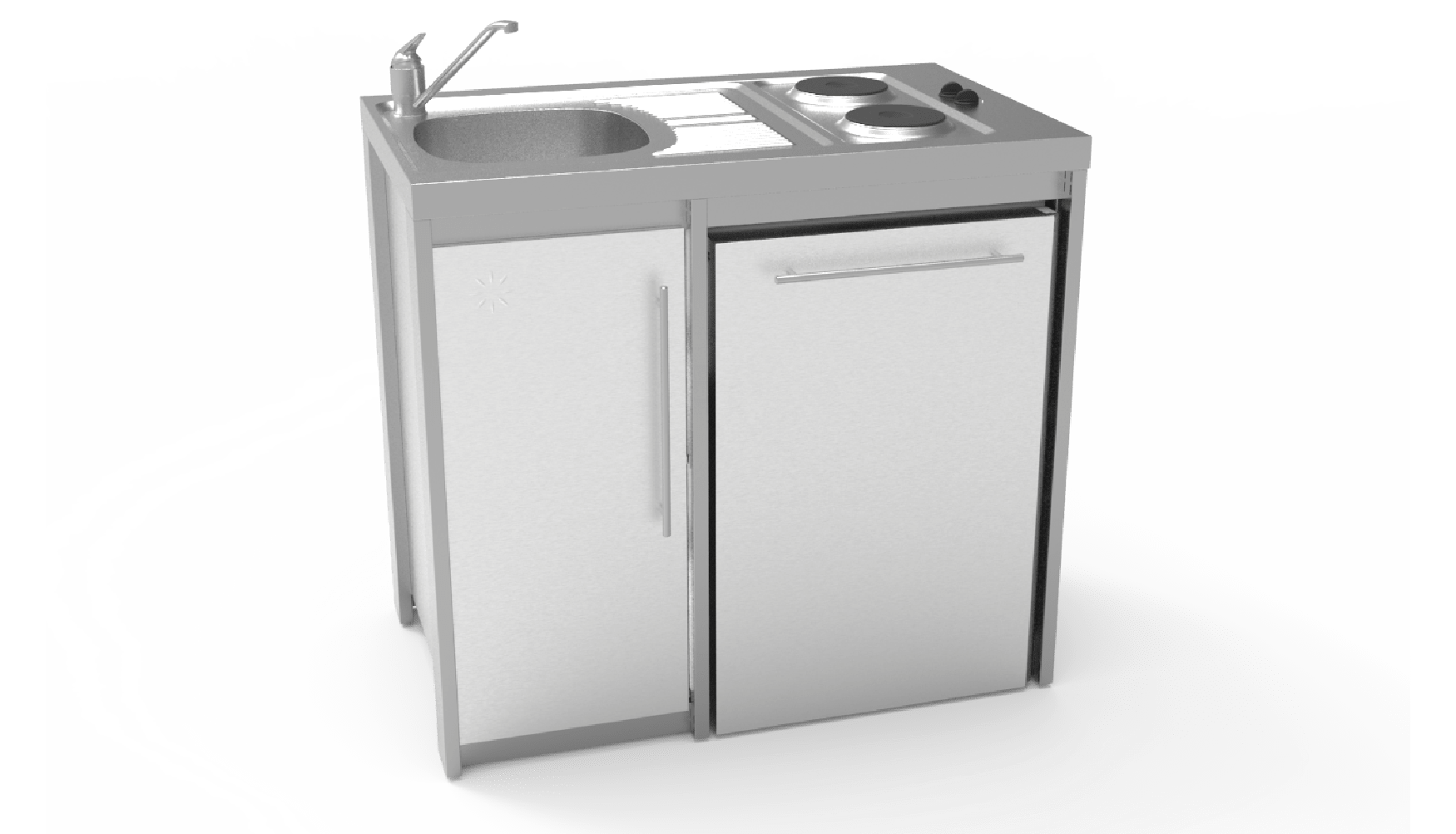 cuisinette métalline 100cm